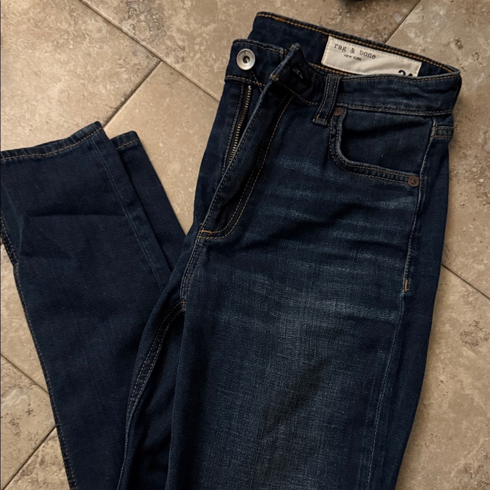 rag & bone Women's Dark Blue Skinny Jeans